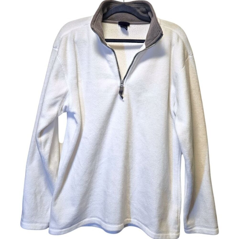 Champs Sports Y2K White Fleece Quarter-Zip Pullover Large Oversized